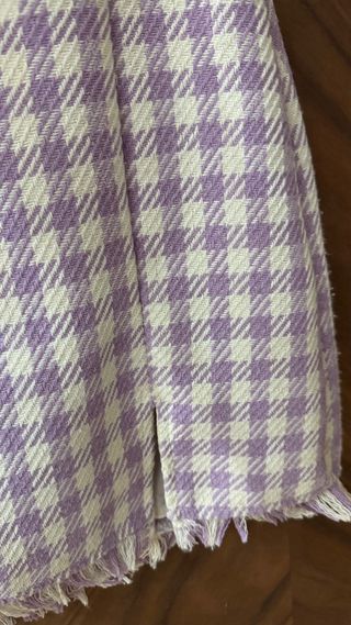 Falda cuadros morada y blanca