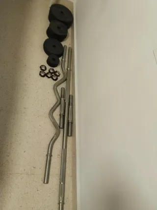 Banco de Gimnasio Ajustable, barras y fijaciones