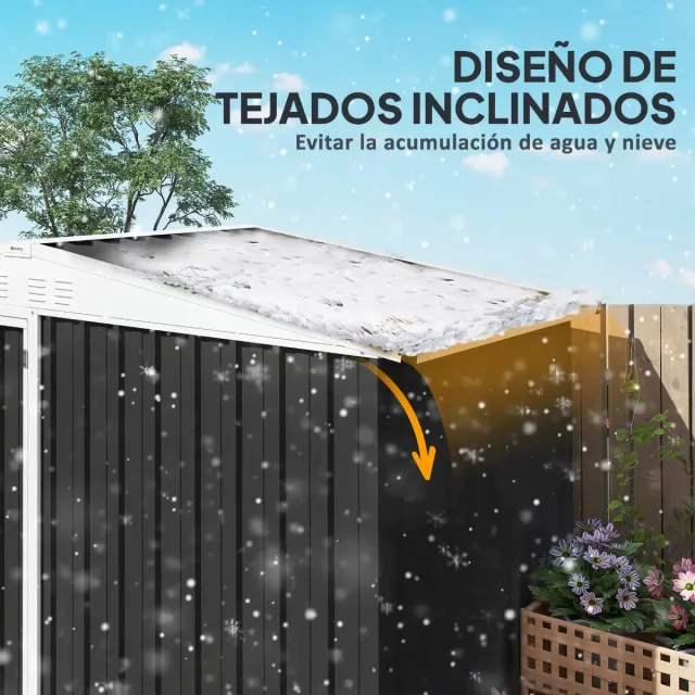 Cobertizo Jardín Metal 2 Estantes Puerta Cerradura