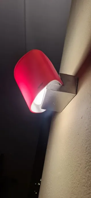 2 Applique Murano Rosso/Argento Vetro/Metallo