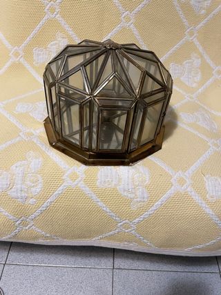 Lámpara de techo de cristal y metal