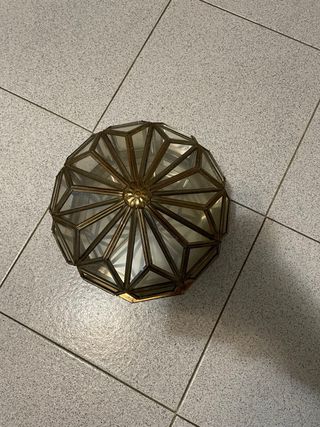 Lámpara de techo de cristal y metal