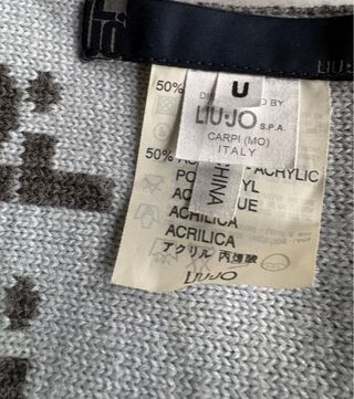 Sciarpa Liu Jo uomo grigio e turchese