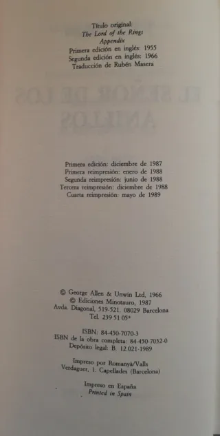 El Señor de Los Anillos - Apéndices.