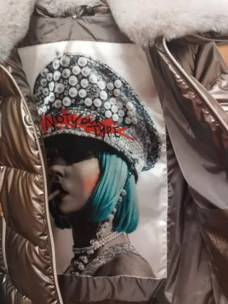 Plumífero BiB dorado y gris