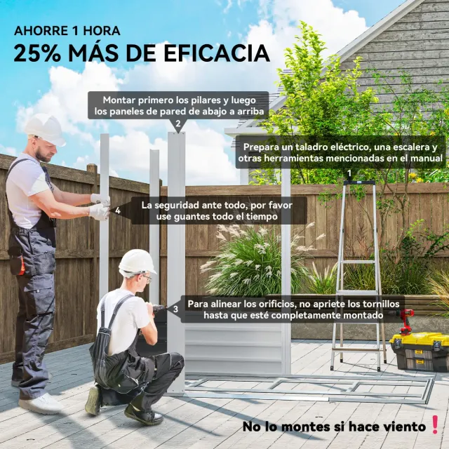 Cobertizo Jardín Metálico 213x120x166/194 cm