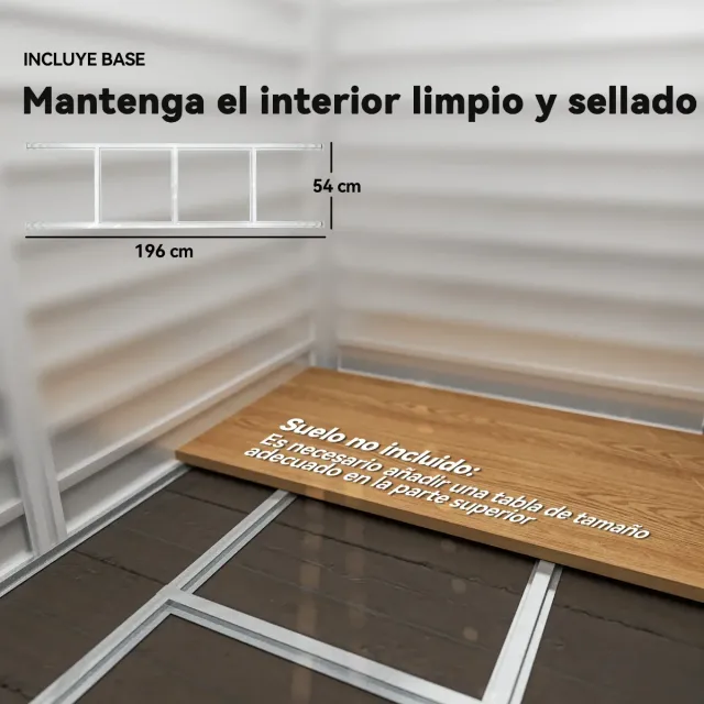 Cobertizo Jardín Metálico 213x120x166/194 cm