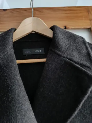 Abrigo cruzado lana Zara marrón