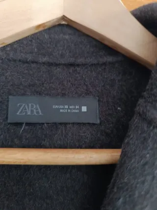 Abrigo cruzado lana Zara marrón