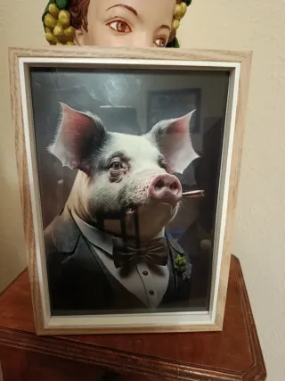 Gato y Cerdo Pajaritas