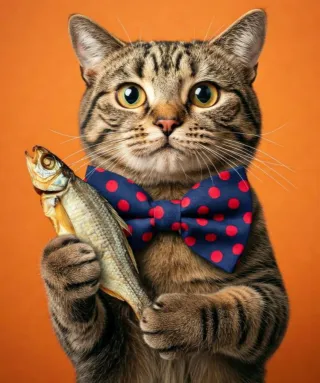 Gato y Cerdo Pajaritas