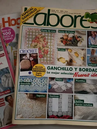 3 Revistas de labores , p cruz, ganchillo, punto..