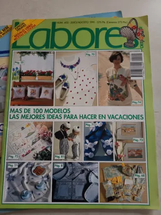 3 Revistas de labores , p cruz, ganchillo, punto..