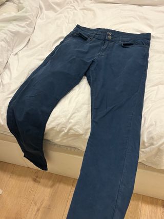 Pantalón Chino Zara Azul Marino Talla 38/30