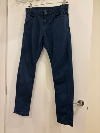 Pantalón Chino Zara Azul Marino Talla 38/30