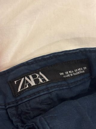 Pantalón Chino Zara Azul Marino Talla 38/30