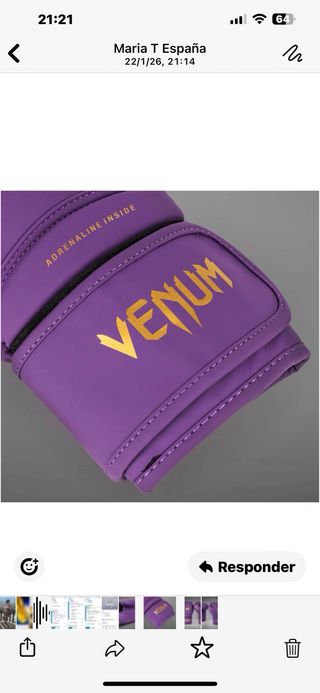 Guantes Boxeo Venum Talla 16 Morado