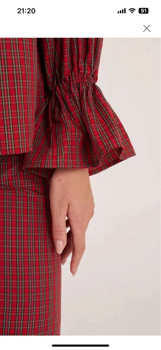 Pijama Bohodot cuadros rojo talla M