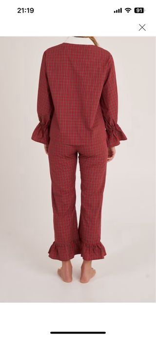 Pijama Bohodot cuadros rojo talla M