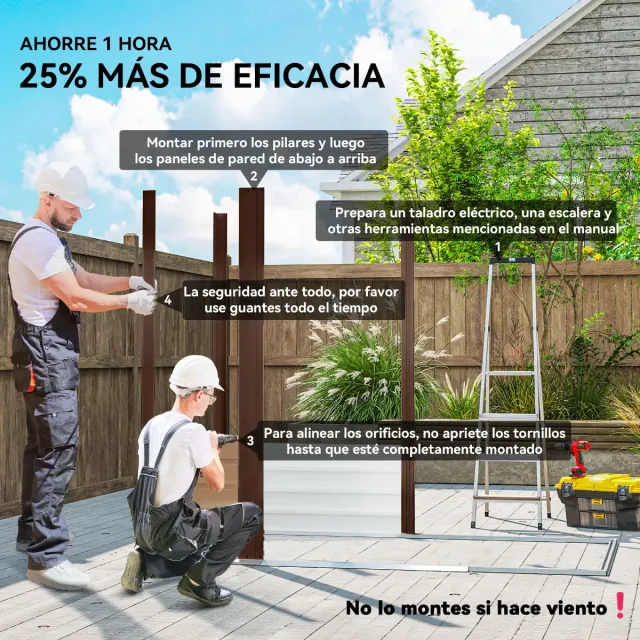 Caseta Jardín Metálica 190x131x188 cm