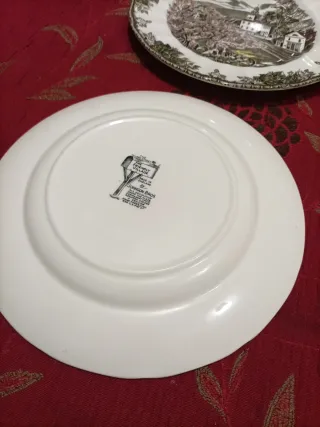 Pareja Platos Johnson Bros Escena Rural