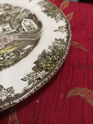 Pareja Platos Johnson Bros Escena Rural