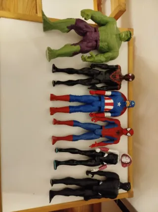 Figuras Marvel: Hulk, Spiderman, Capitán América