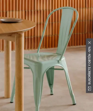 Silla vintage de metal verde