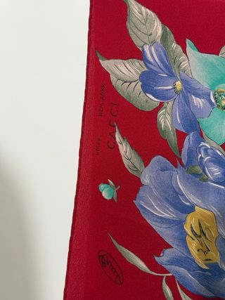 Foulard Gucci Seta Vintage Farfalle Rosso