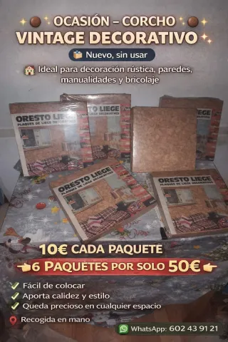 Placas Corcho Vintage Decorativo Oresto Liege