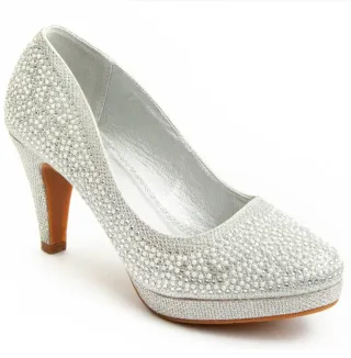 Zapatos de fiesta/novia plateados talla 39