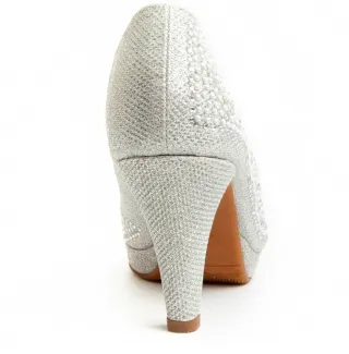 Zapatos de fiesta/novia plateados talla 39