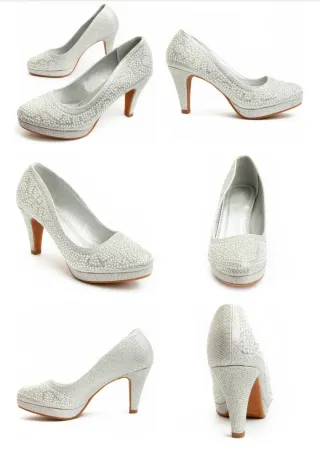 Zapatos de fiesta/novia plateados talla 39