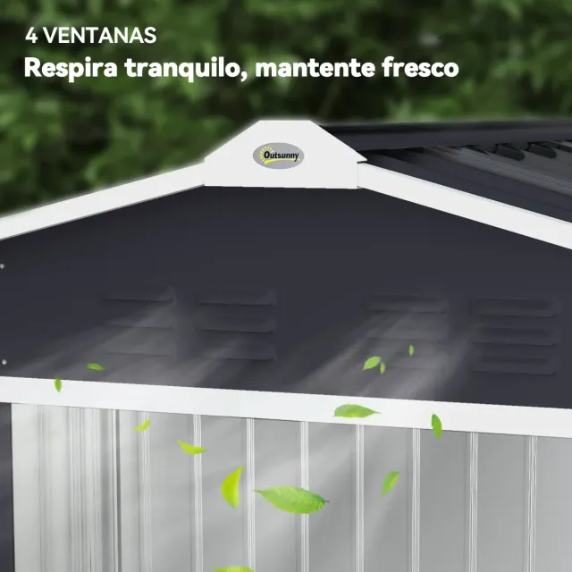 Caseta Jardín Metálica 213x130x185 cm