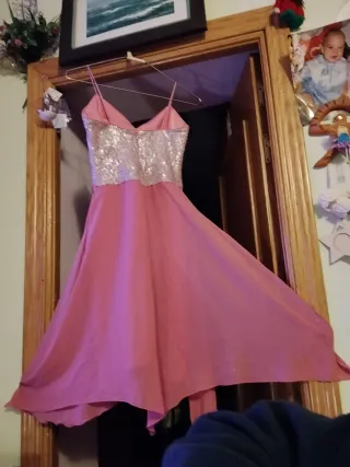 Vestido Hada Lentejuelas Rosa Talla 38