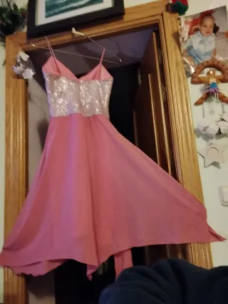 Vestido Hada Lentejuelas Rosa Talla 38