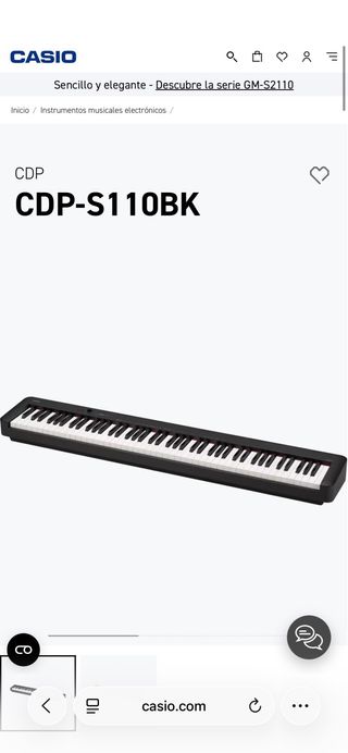 Piano Casio CDP-S110BK con soporte