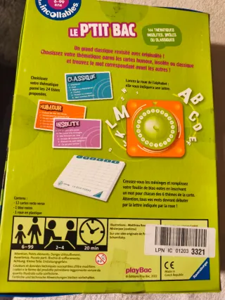 3 Juegos Les Incollables P'tit Bac Francés