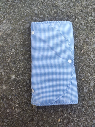 Cambiador portátil tela cuadros azul