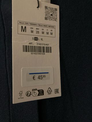 Vestido Zara azul botones dorados talla M