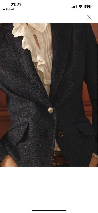 Chaqueta Lloyds Lana Cuadros Azul Talla S