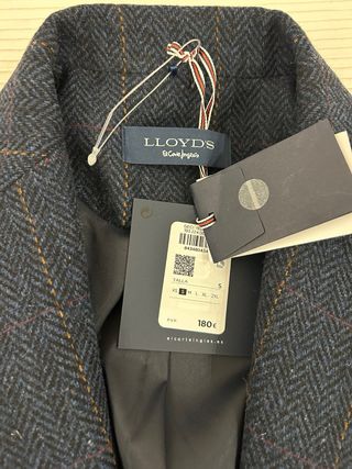 Chaqueta Lloyds Lana Cuadros Azul Talla S