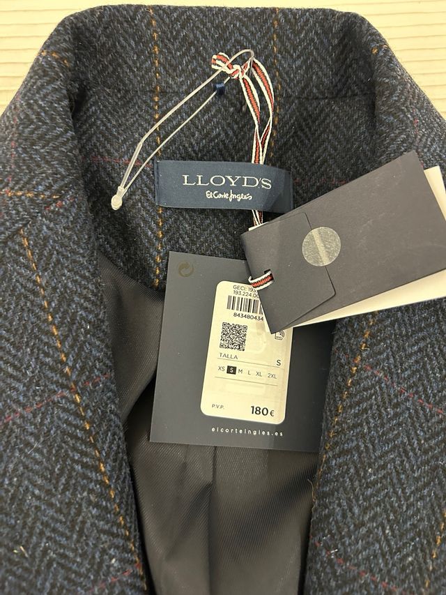 Chaqueta Lloyds Lana Cuadros Azul Talla S