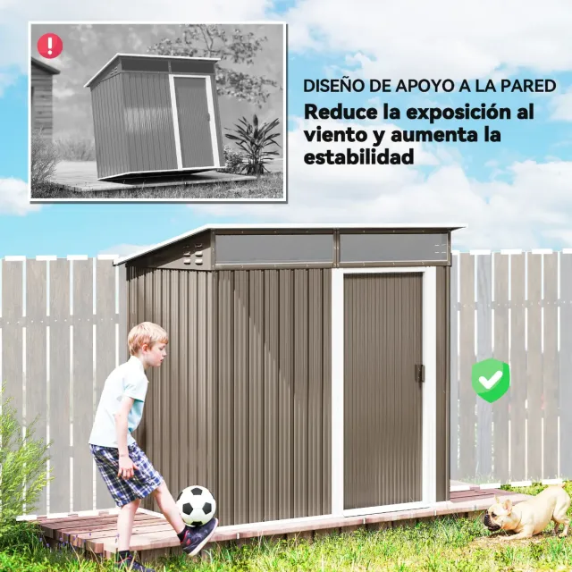 Caseta Jardín Metálica Puerta Corredera Ven