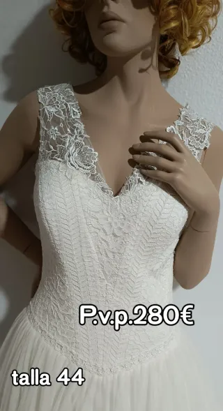 Vestido de Novia Blanco natural Talla 44
