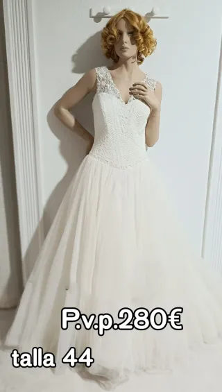 Vestido de Novia Blanco natural Talla 44