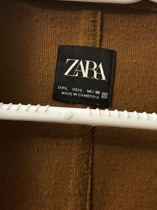 Abrigo marrón Zara Talla L