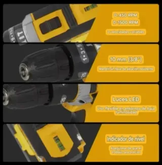 Taladro Atornillador Recargable (2 Baterías)