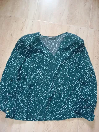 Blusa mujer manga larga verde talla L