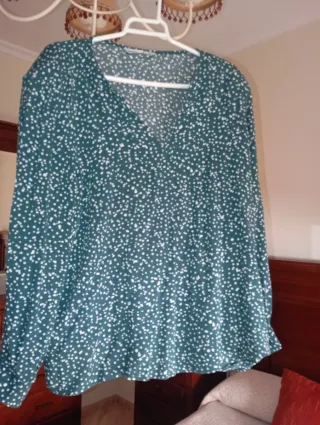 Blusa mujer manga larga verde talla L